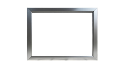 A silver rectangular frame with a black background providing a modern and sleek aesthetic look