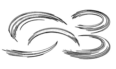 Comic Book Speed Lines Vector Set: Dynamic Manga Motion Effect Elements, Hand Drawn Black Ink Trails for Action and Wind