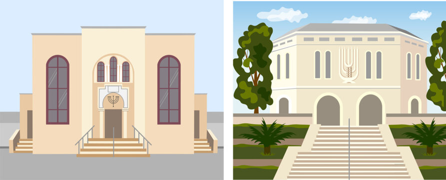 Jewish synagogue and yeshiva set