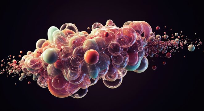 Complex flowing shapes creating a vibrant energetic conceptual image of constantly changing theoretical structures and evolving forms ,digital ,futuristic ,future