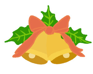 christmas bells with holly