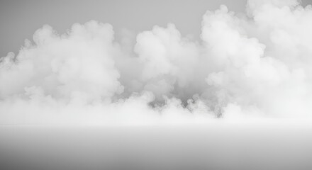 Dense atmospheric fog and vapor creating a perfect, featureless, empty white background field. Extreme negative space concept ,cloudy ,tranquil ,atmospheric