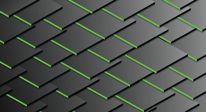 Vector image of green shadow from a stacked cube background