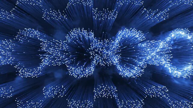 Abstract Visual Concept With Blue Light Patterns And Motion Effects
