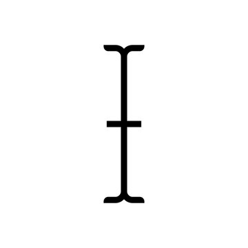 Minimalist text cursor (I-beam) icon in a clean outline vector style, ideal for text-editing tools, word processors, typography/UI design, text-selection indicators, and editor interfaces.