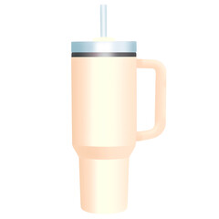 White Reusable Drinking Cup