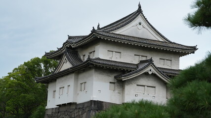 Naklejka premium The old castle view which are located in the Osaka of the Japan