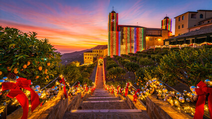 Christmas Themed Background With Copy-space and Vibrant Festive Colours