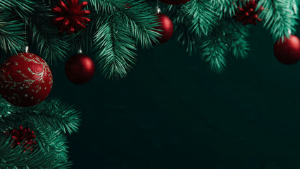 Christmas Themed Background With Copy-space and Vibrant Festive Colours