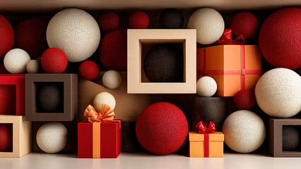 Christmas Themed Background With Copy-space and Vibrant Festive Colours