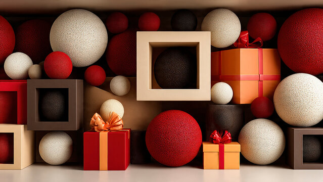 Christmas Themed Background With Copy-space and Vibrant Festive Colours