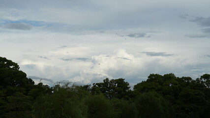 The beautiful cloudy sky view in the hot summer day
