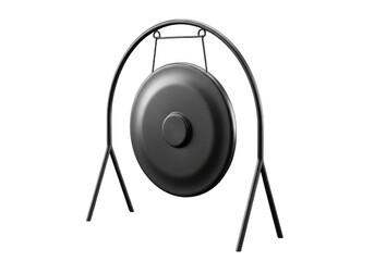 Gong on stand isolated on transparent background for music and meditation use