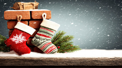 Christmas Themed Background With Copy-space and Vibrant Festive Colours