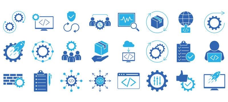 Devops Vector Icon Set. Minimal, Editable, and Perfect for Web and App UI.