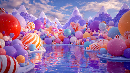 Christmas Themed Background With Copy-space and Vibrant Festive Colours