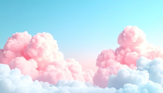 ふわふわでもこもこの可愛い雲の背景