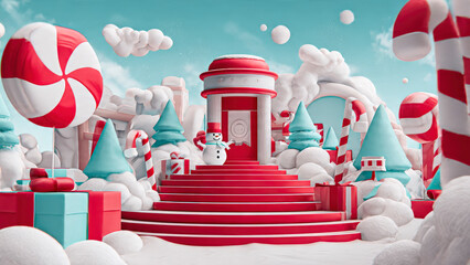 Christmas Themed Background With Copy-space and Vibrant Festive Colours