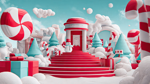 Christmas Themed Background With Copy-space and Vibrant Festive Colours