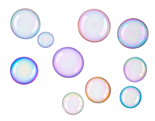 Floating Soap Foam Cluster Realistic Style transparent background png