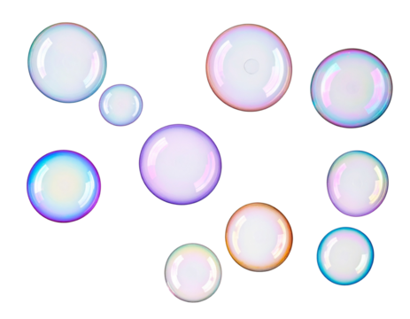 Floating Soap Foam Cluster Realistic Style transparent background png