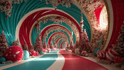 Christmas Themed Background With Copy-space and Vibrant Festive Colours