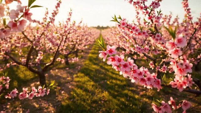 Blossoming Peach Orchard A Springtime Symphony of Pink and Green in My Video-37.mp4 Capture, a visual feast for the senses