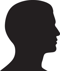Human head profile silhouette, male, anonymous identity concept Vector