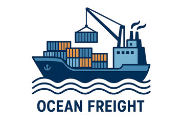 Obraz premium Ocean freight ship with containers for the concept of transport logistics.