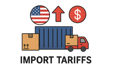 Naklejka premium Import Tariffs Illustration for economic impact concept.