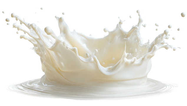 White liquid forming a dynamic crown splash in still pool