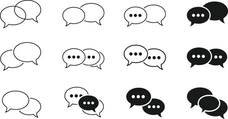 Vector Speech Bubble Icons Communication Chatting and Messaging Symbol Designs