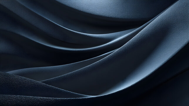 Abstract wavy dark blue fabric texture background
