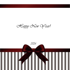 Elegant Greeting Card with Burgundy Ribbon Bow