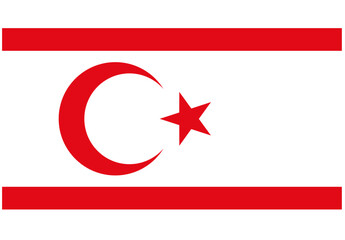 Flag of Northern Cyprus – Red Crescent and Star with Horizontal Stripes, Vector Illustration.