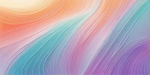 Abstract colorful background vector illustration featuring bright rainbow wave lines and pastel watercolor design patterns