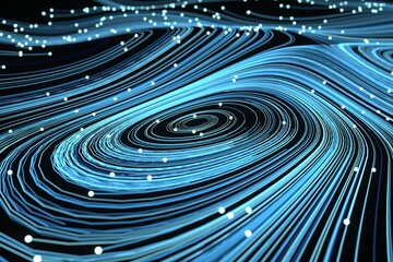 Swirling Light Lines with Glowing Particles