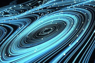 Swirling Light Lines with Glowing Particles