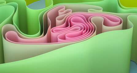 Abstract colorful curved shapes