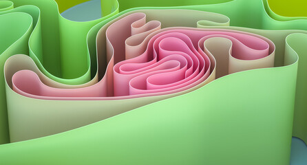 Abstract colorful curved shapes