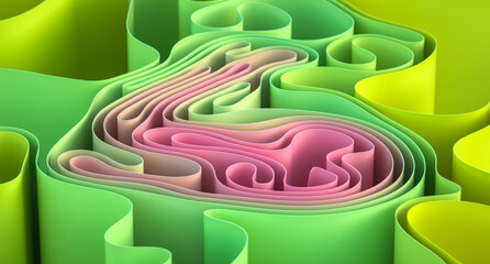 Abstract colorful curved shapes