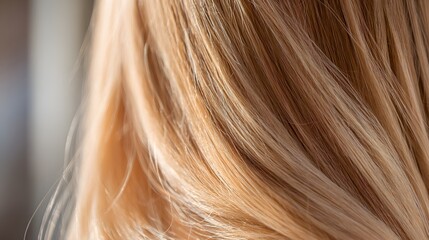 Naklejka premium Sun-kissed golden blonde hair with natural highlights and soft texture.