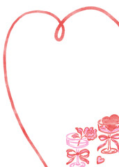 Valentine's Day Frame, Hand Drawn Bow Borders, Vintage Style Decorative Heart and Rectangular Frames for Greeting Cards, Invitations