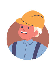 Engineer boy child cartoon avatar