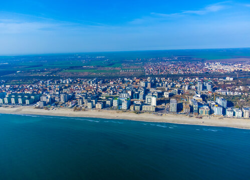 Aerial view of Mamaia North beach and resort - Romania