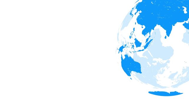 Big blue globe mockup on white background with copy space, seamless loop orbital rotation.Digital earth spinning - Powered by Adobe