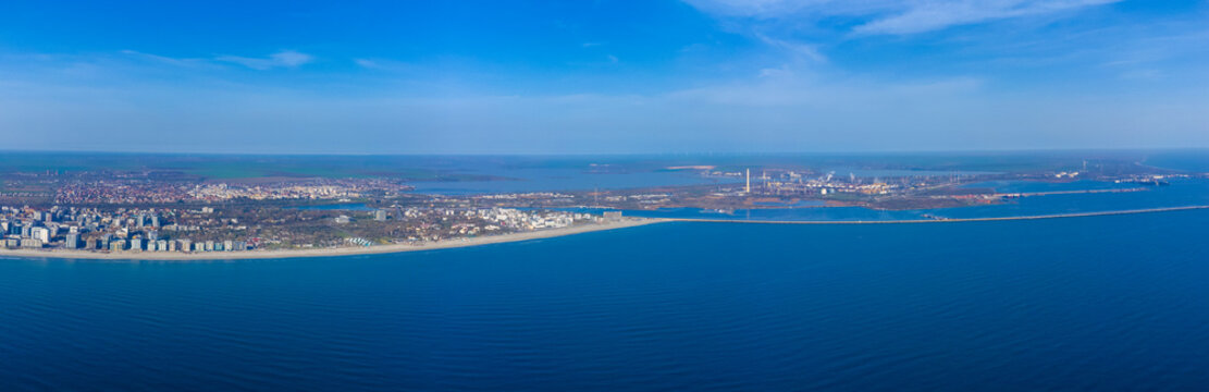 Aerial view of the coastal area of ​​Navodari - Romania