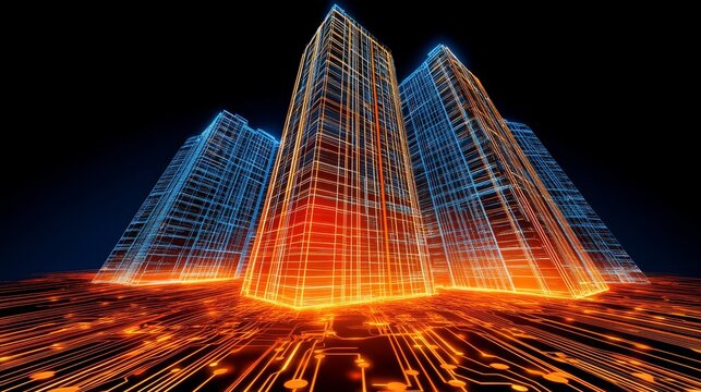 Urban Digital Structure An Architectural Wonder Showcasing Innovative Network Infrastructure Design