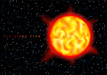Red Giant star. Vector scheme for presentation.