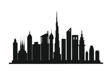 Obraz premium City skyline silhouette isolated on white background